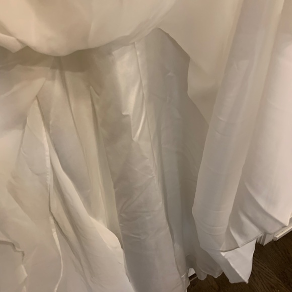 Cream/white A-line prom dress with gold/yellow rhinestones - Picture 10 of 14